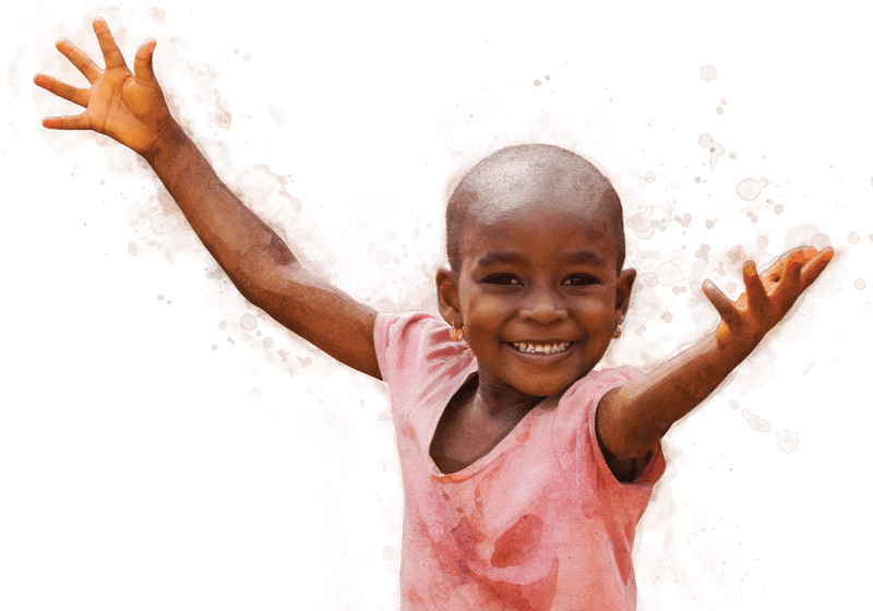 African girl with outstretched arms