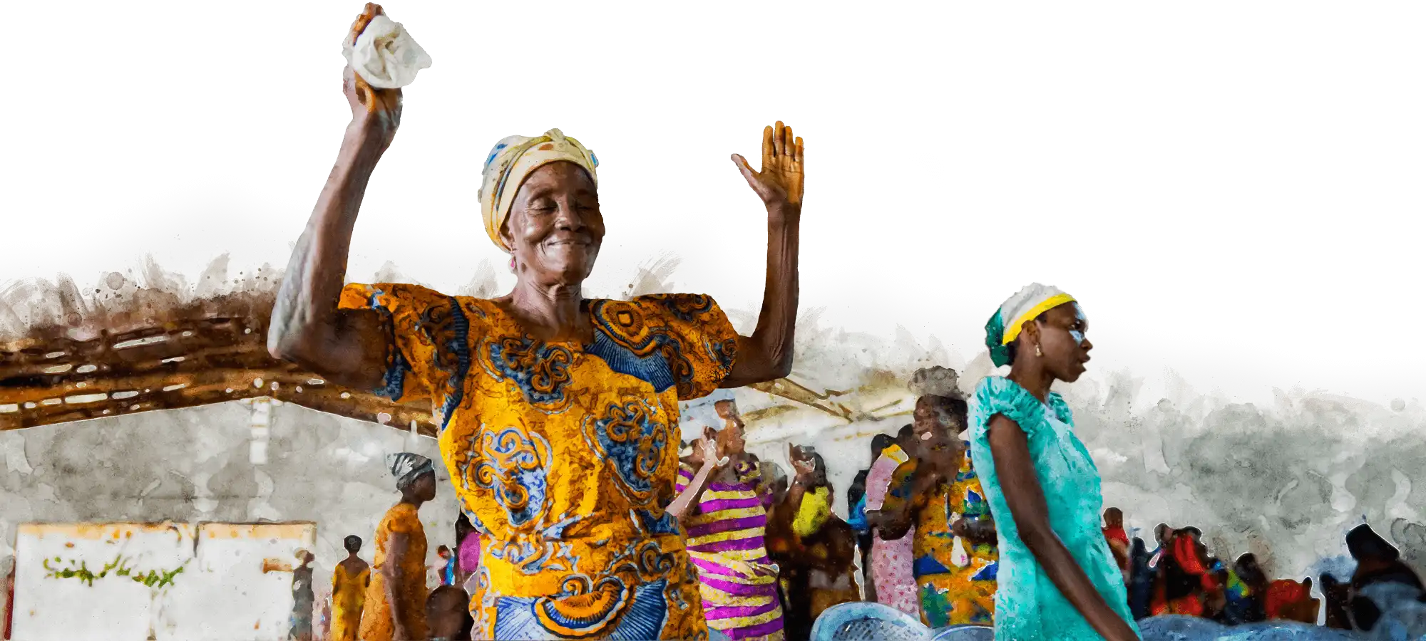 Women worshipping at church